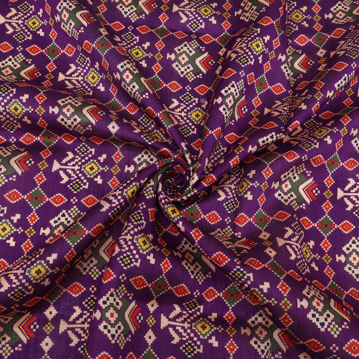 Raw Silk Ikkat Print Fabric