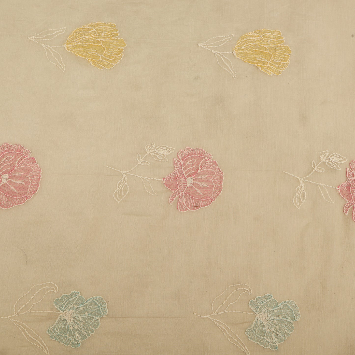 Chanderi Embroidery Fabric