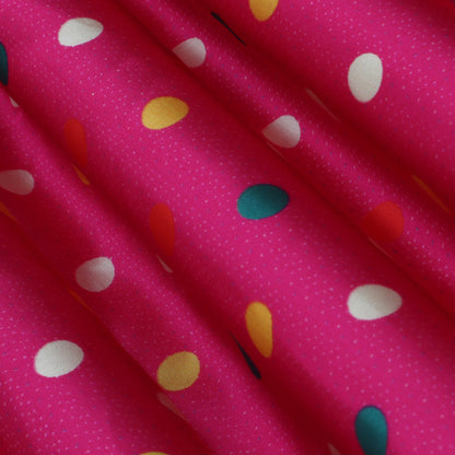 Pink Color Modal Satin Hydra Print Fabric