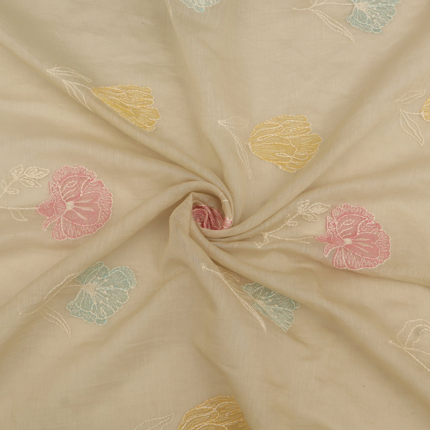 Chanderi Embroidery Fabric