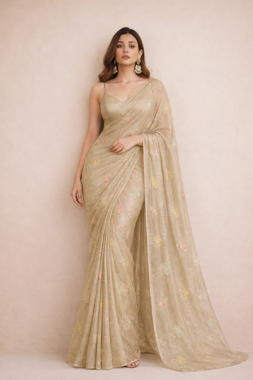Chanderi Embroidery Fabric
