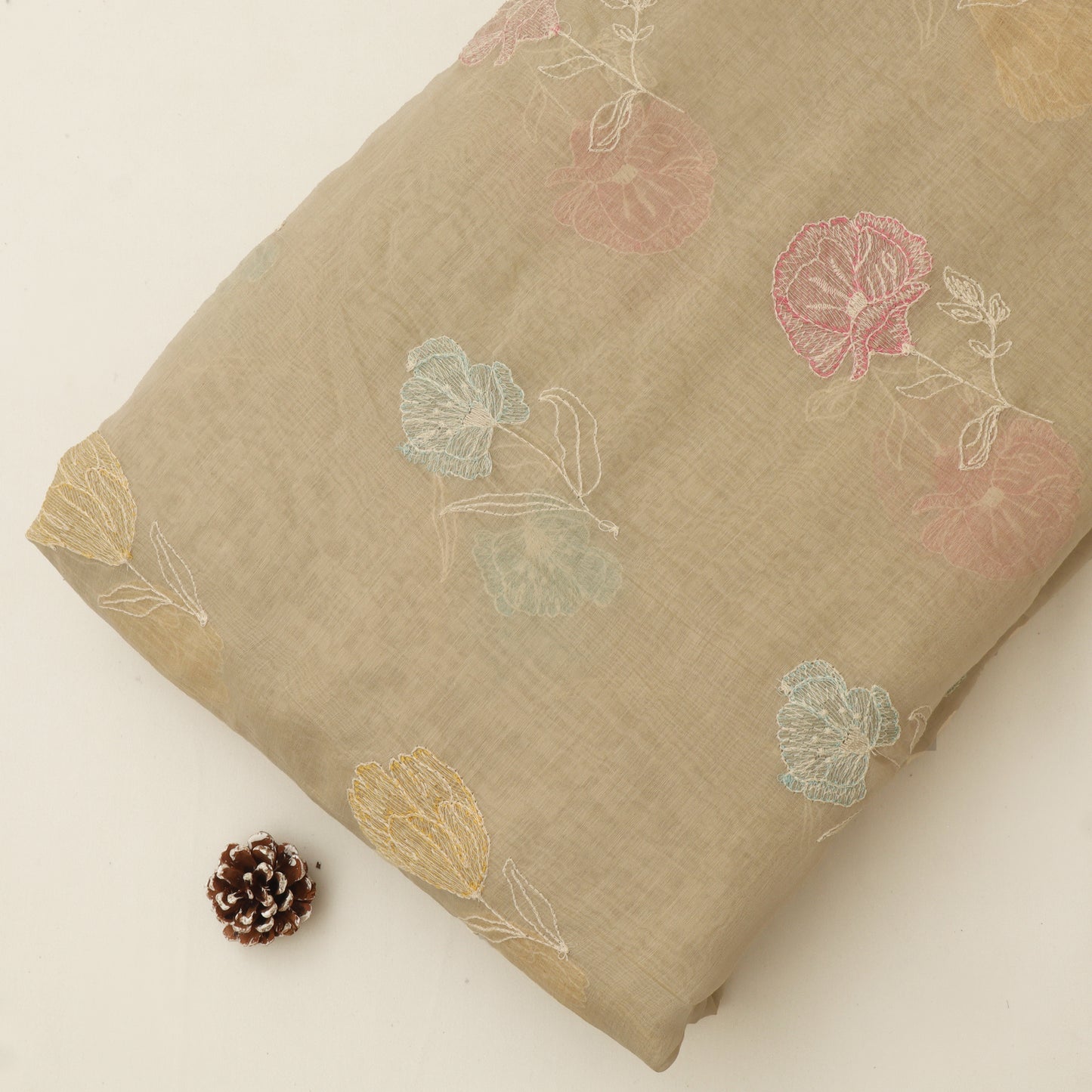 Chanderi Embroidery Fabric