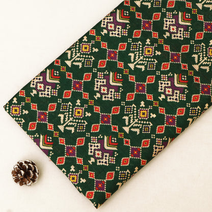 Raw Silk Ikkat Print Fabric