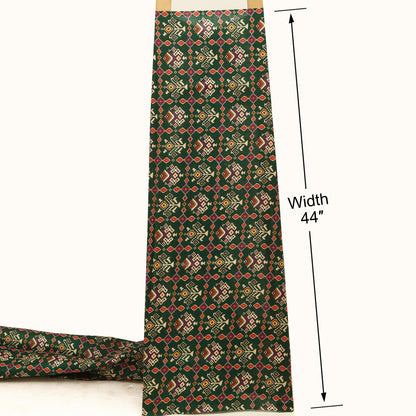Raw Silk Ikkat Print Fabric