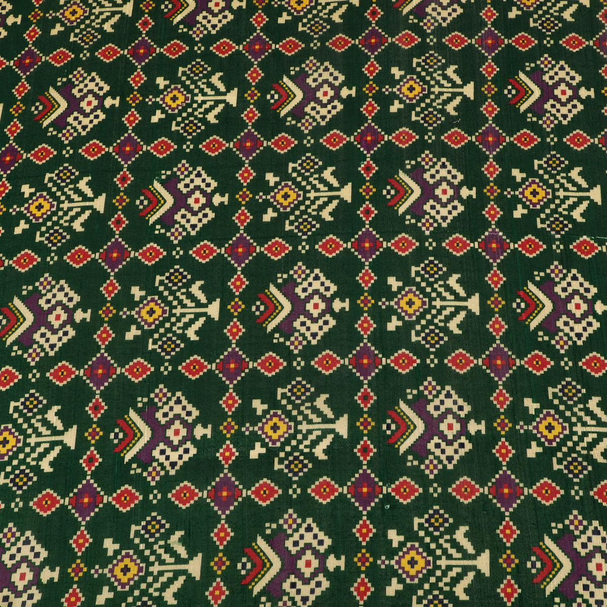 Raw Silk Ikkat Print Fabric