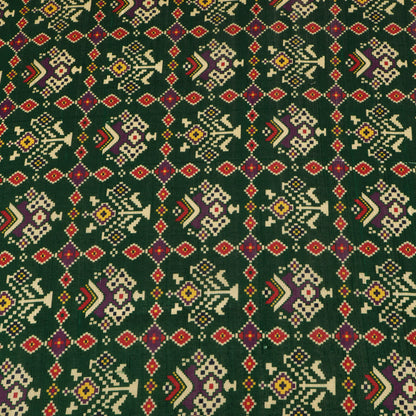 Raw Silk Ikkat Print Fabric