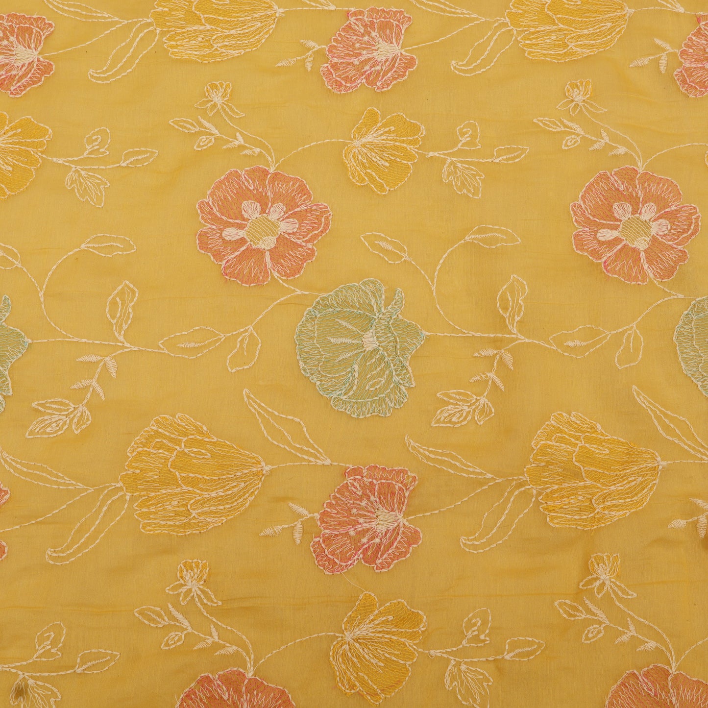 Chanderi Embroidery Fabric