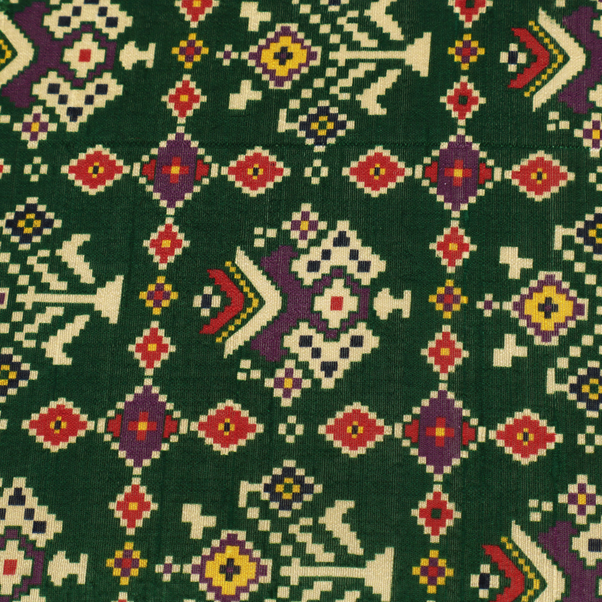 Raw Silk Ikkat Print Fabric