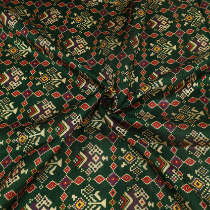 Raw Silk Ikkat Print Fabric