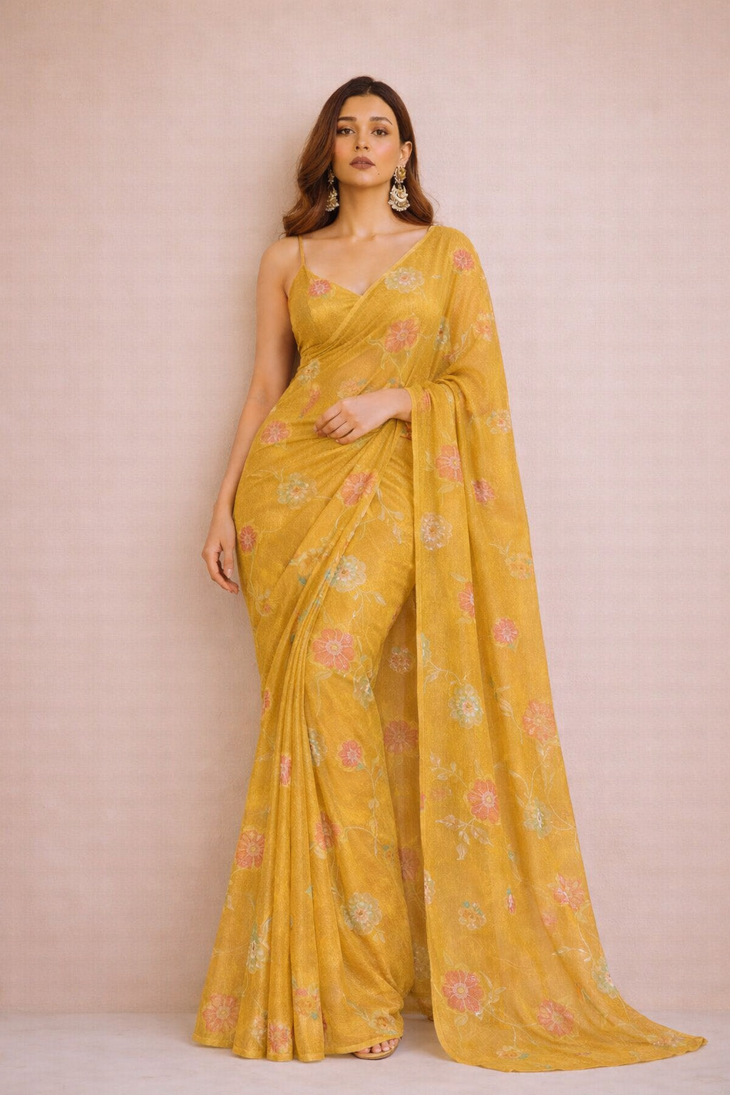 Chanderi Embroidery Fabric