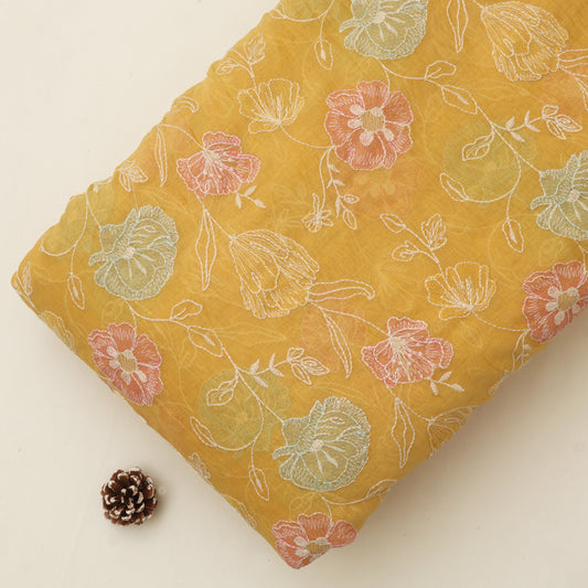 Chanderi Embroidery Fabric