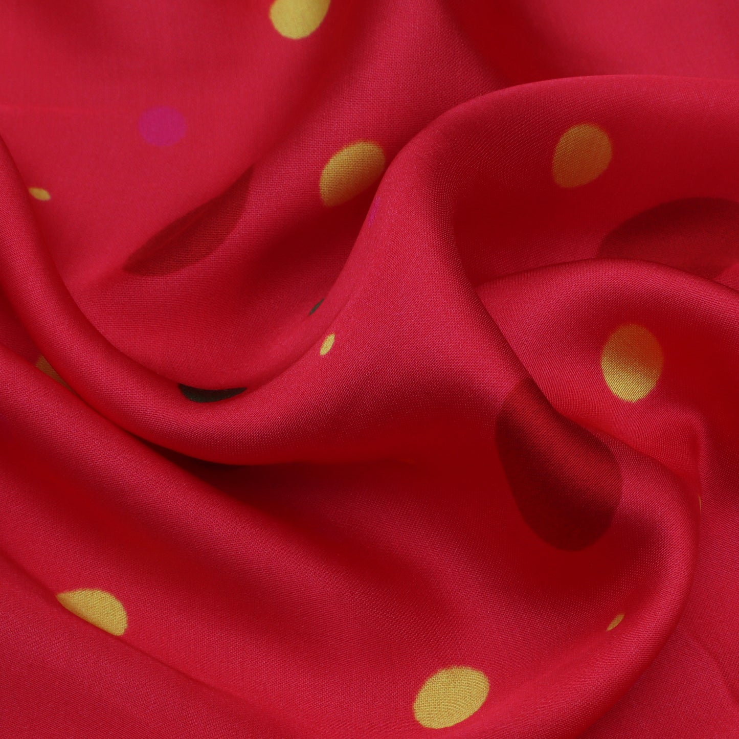 Red Color Modal Satin Hydra Print Fabric