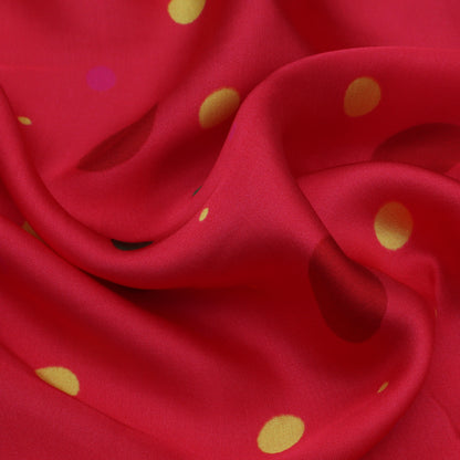 Red Color Modal Satin Hydra Print Fabric