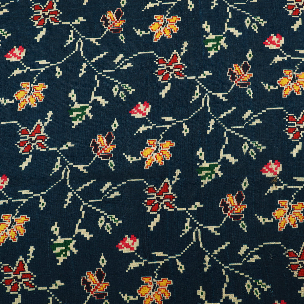 Raw Silk Ikkat Print Fabric
