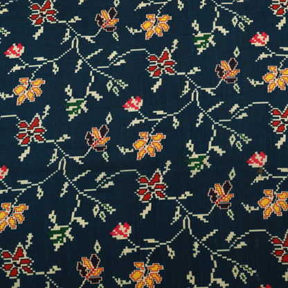 Raw Silk Ikkat Print Fabric