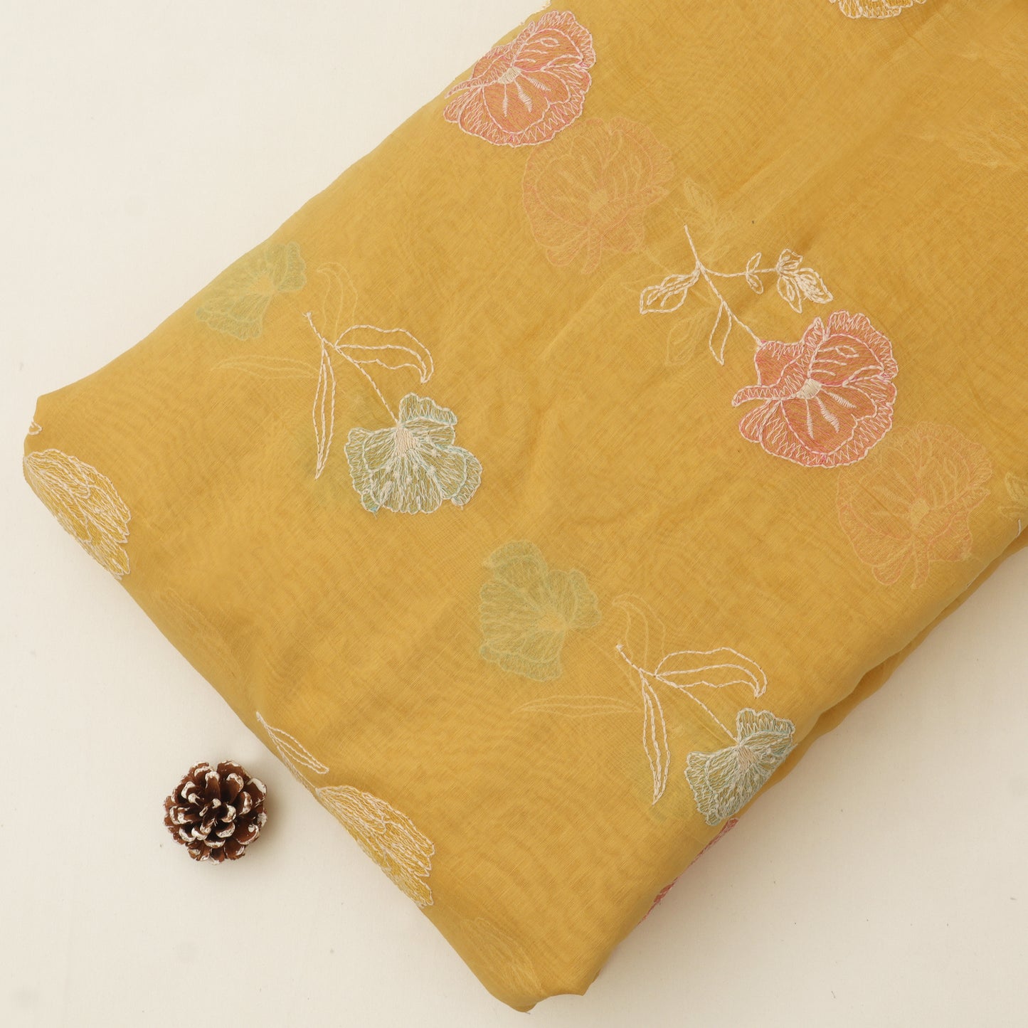 Chanderi Embroidery Fabric