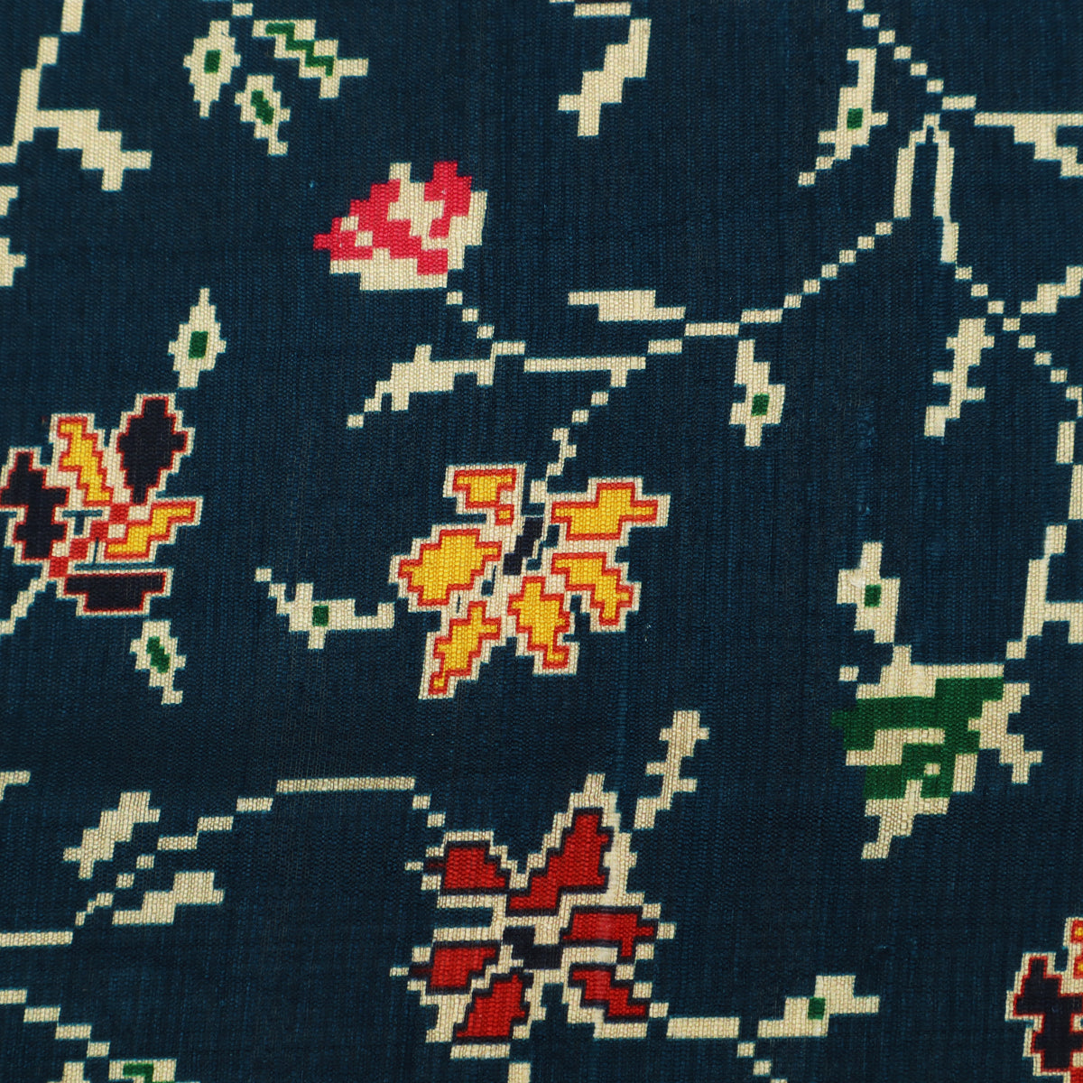 Raw Silk Ikkat Print Fabric