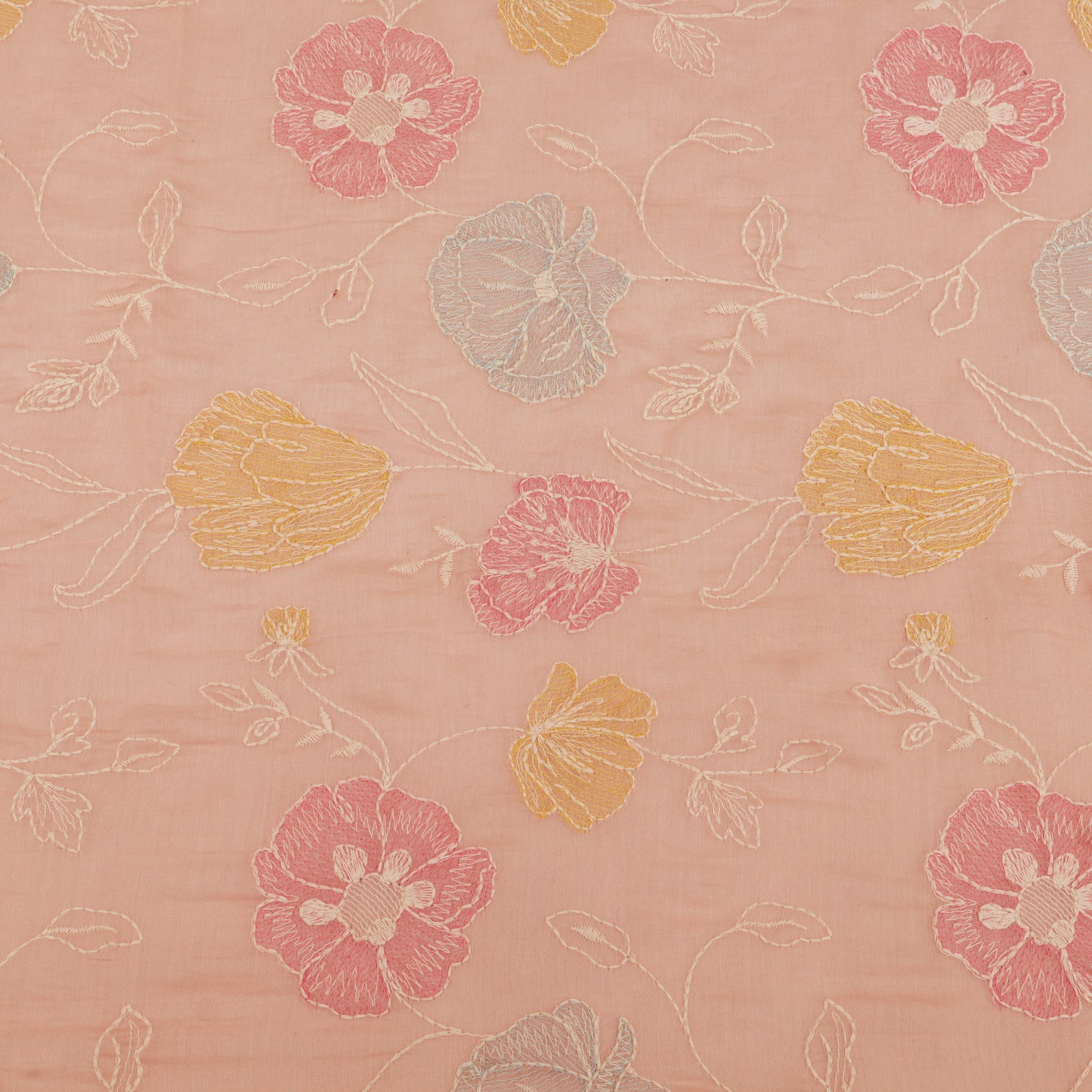 Chanderi Embroidery Fabric