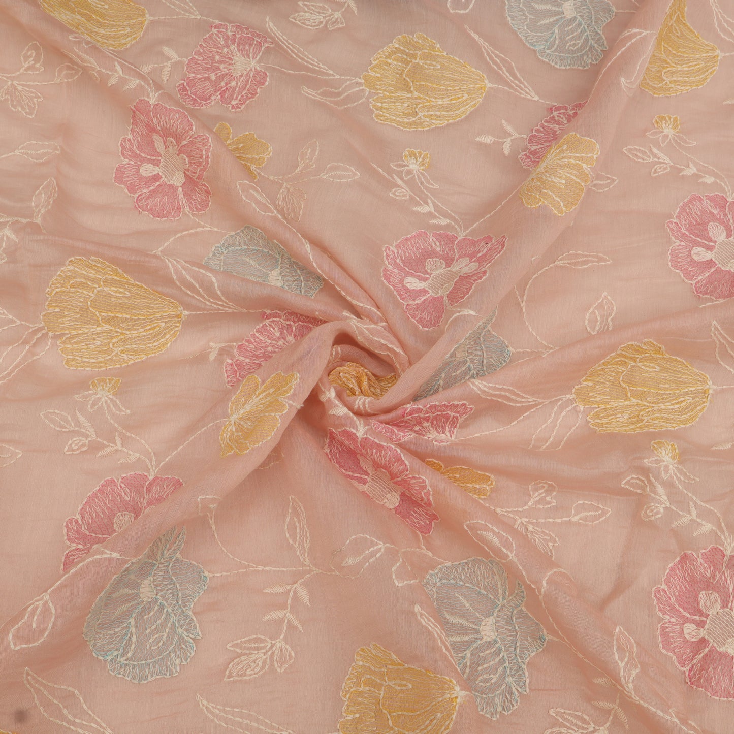 Chanderi Embroidery Fabric