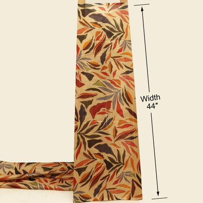 Beige Katan Dupion Tissue Print Fabric