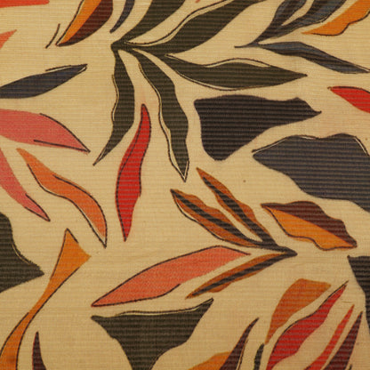 Beige Katan Dupion Tissue Print Fabric