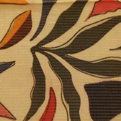 Beige Katan Dupion Tissue Print Fabric