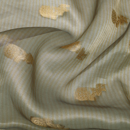 Pista Green Color Organza Tissue Booti Fabric