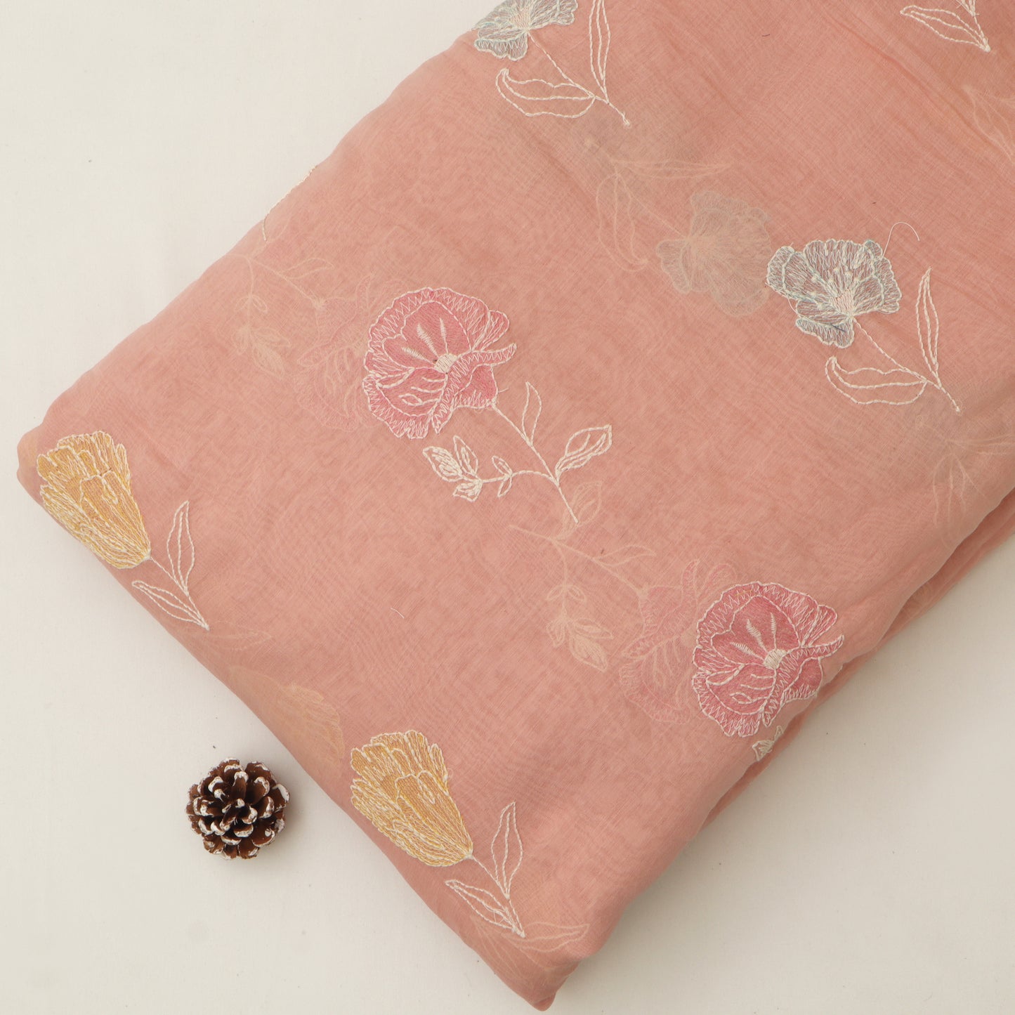 Chanderi Embroidery Fabric