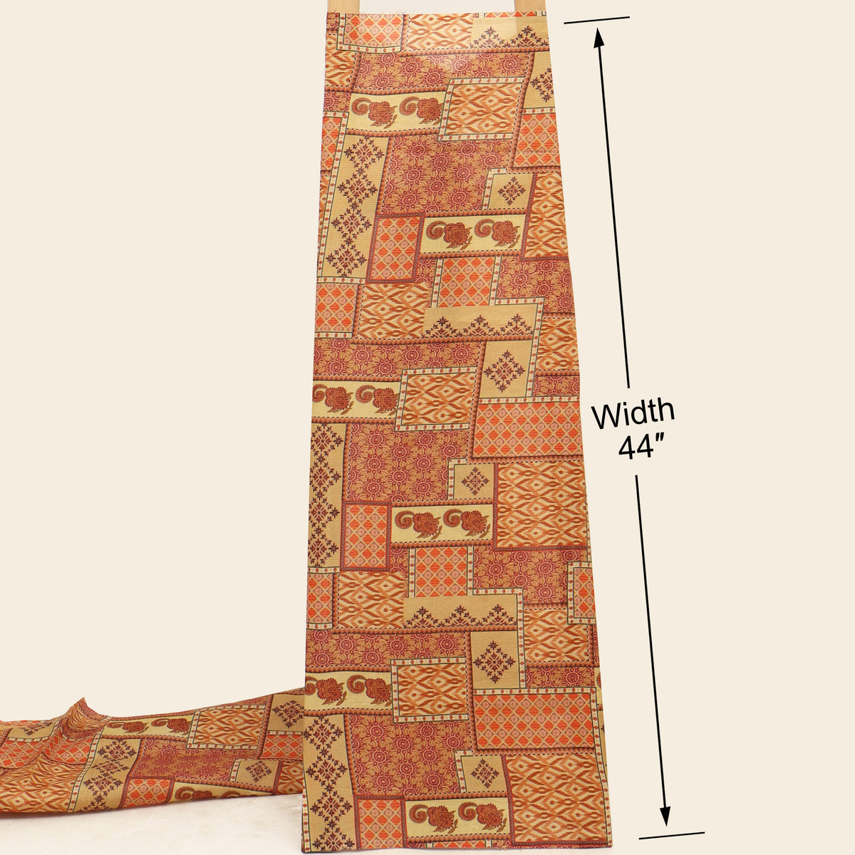 Katan Dupion Tissue Print Fabric