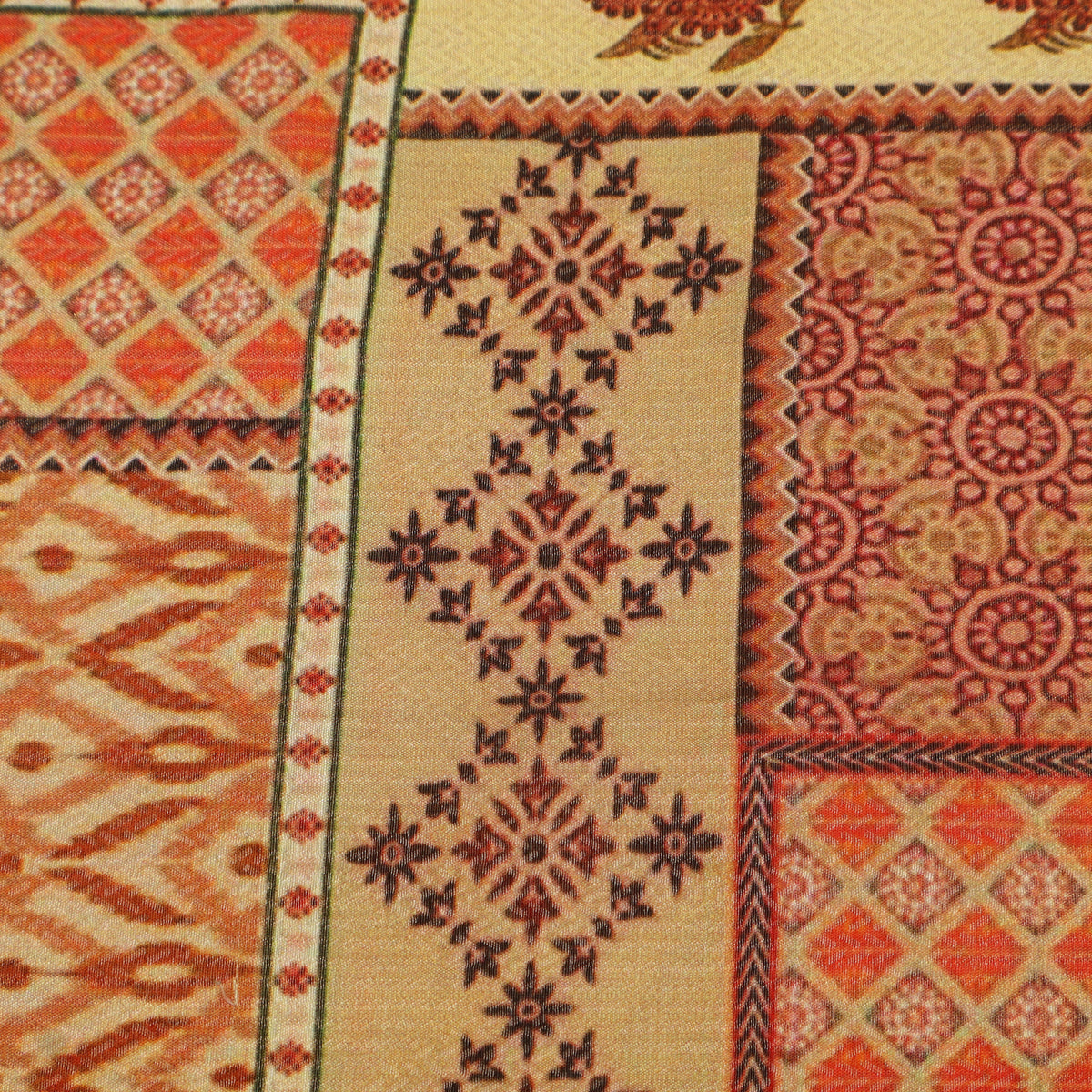 Katan Dupion Tissue Print Fabric
