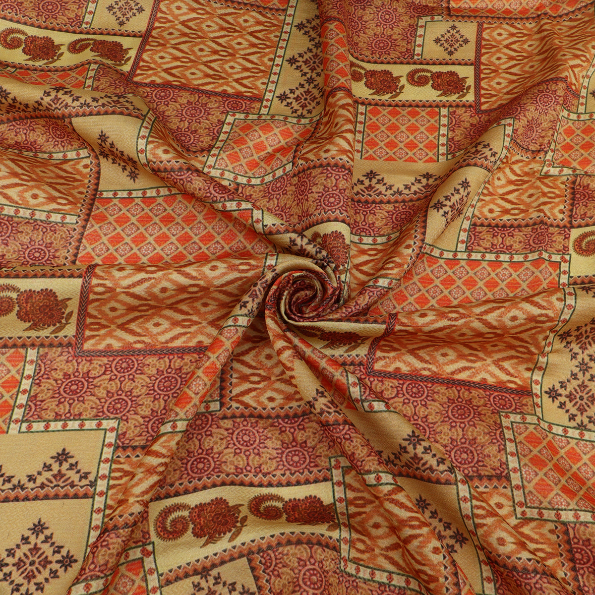 Katan Dupion Tissue Print Fabric
