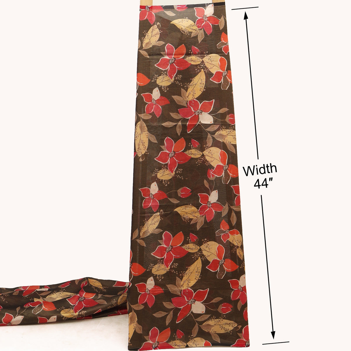 Katan Dupion Floral Tissue Print Fabric