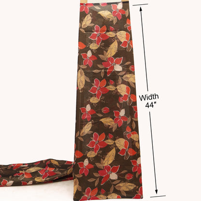 Katan Dupion Floral Tissue Print Fabric