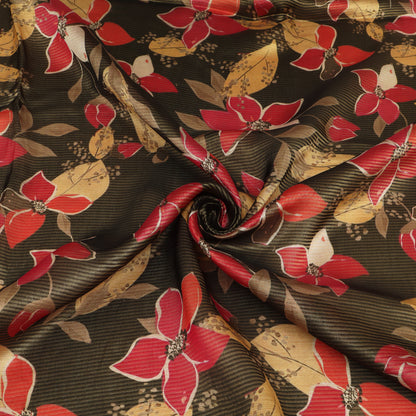 Katan Dupion Floral Tissue Print Fabric