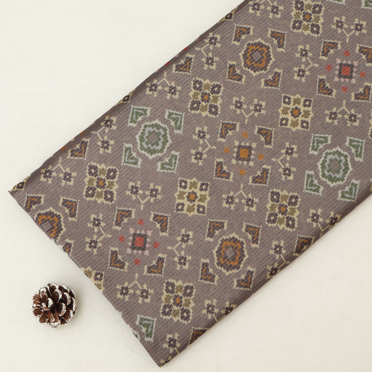 Katan Dupion Tissue Print Fabric