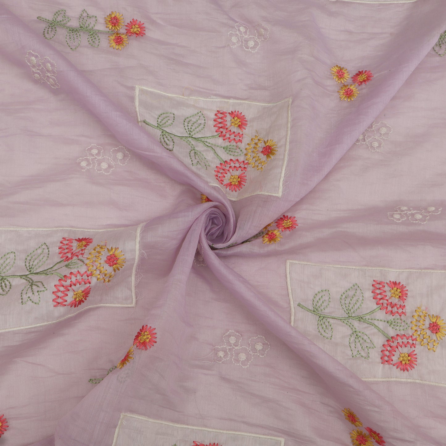 Mul Chanderi Embroidery Fabric