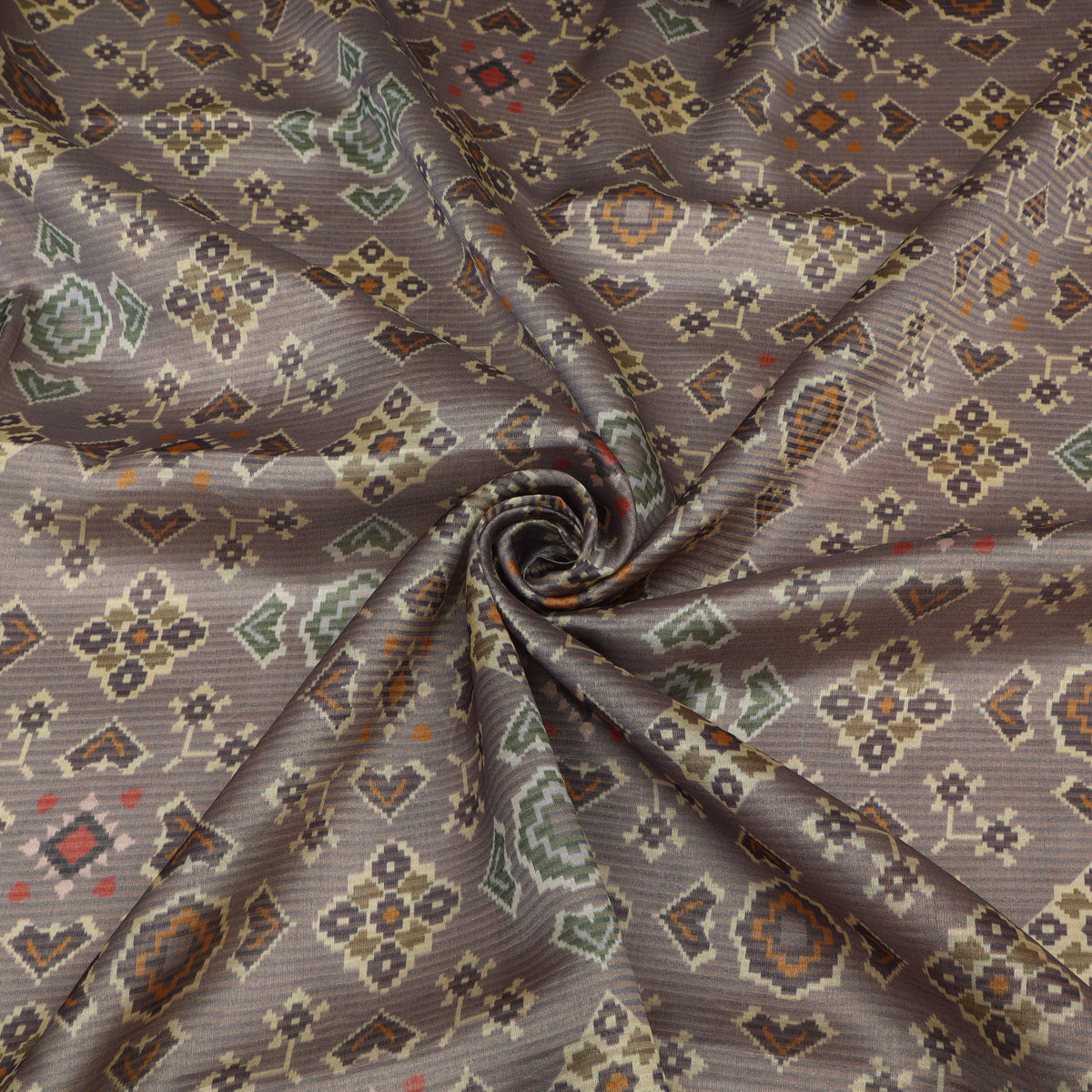 Katan Dupion Tissue Print Fabric