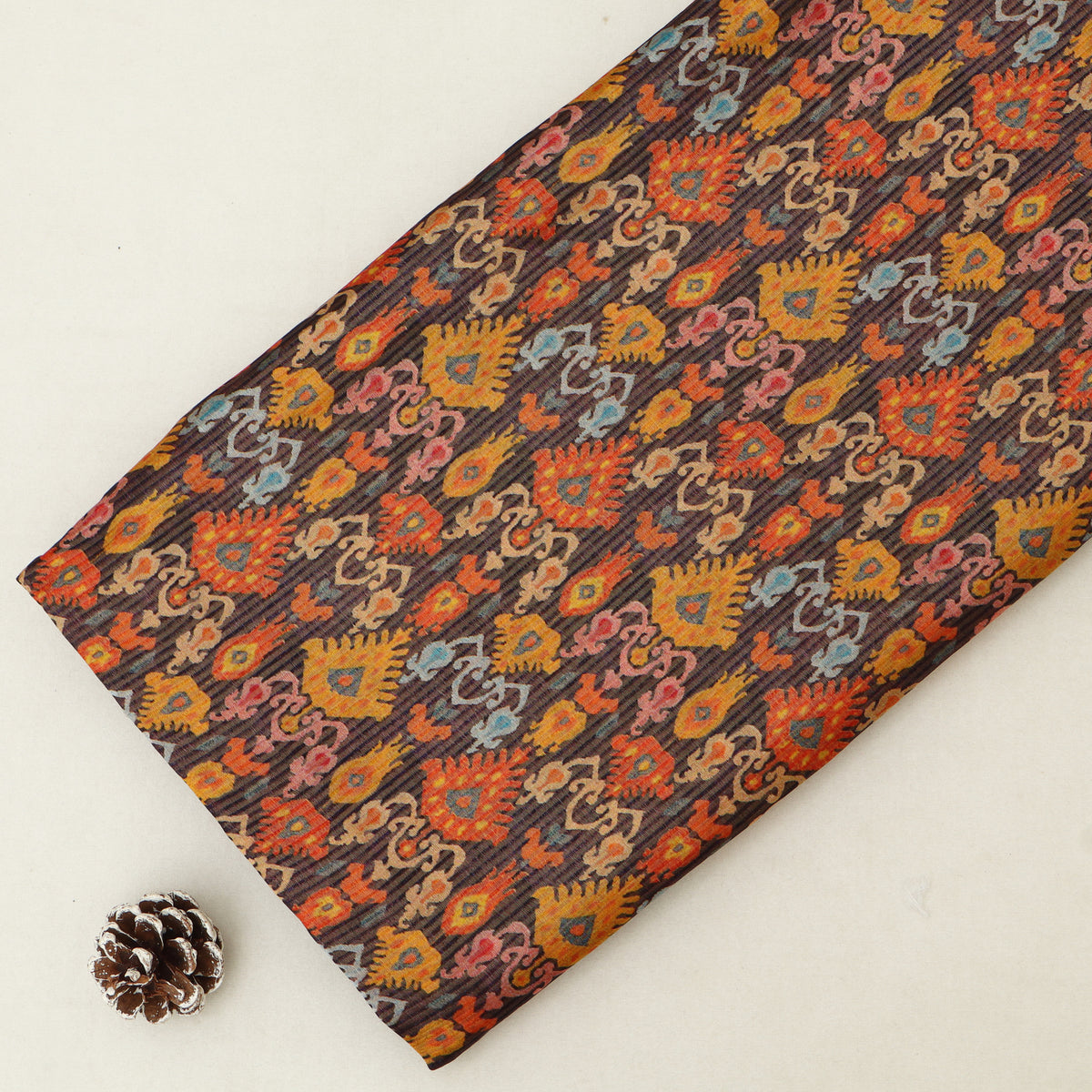 Katan Dupion Tissue Print Fabric