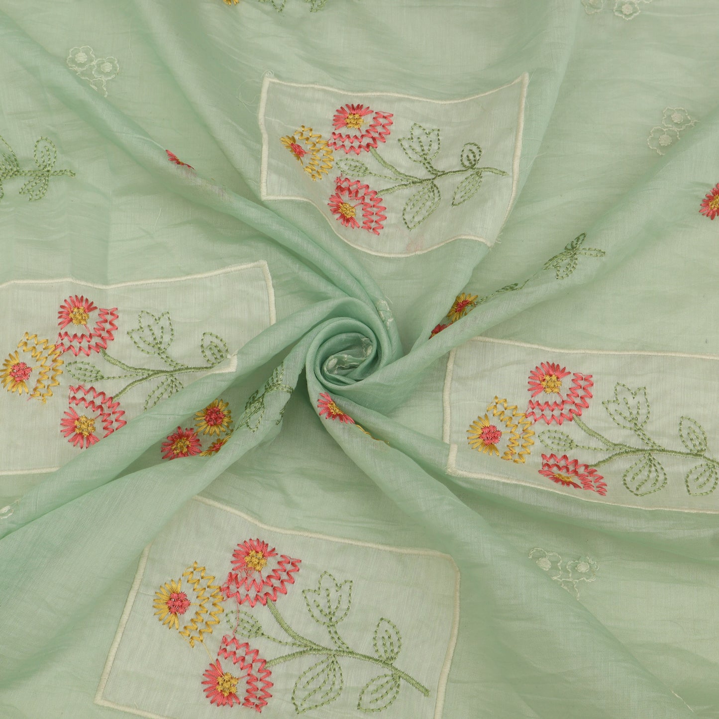 Mul Chanderi Embroidery Fabric