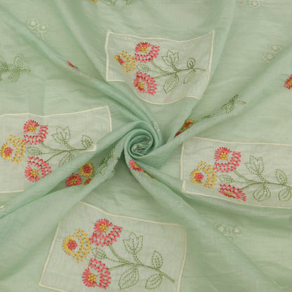 Mul Chanderi Embroidery Fabric