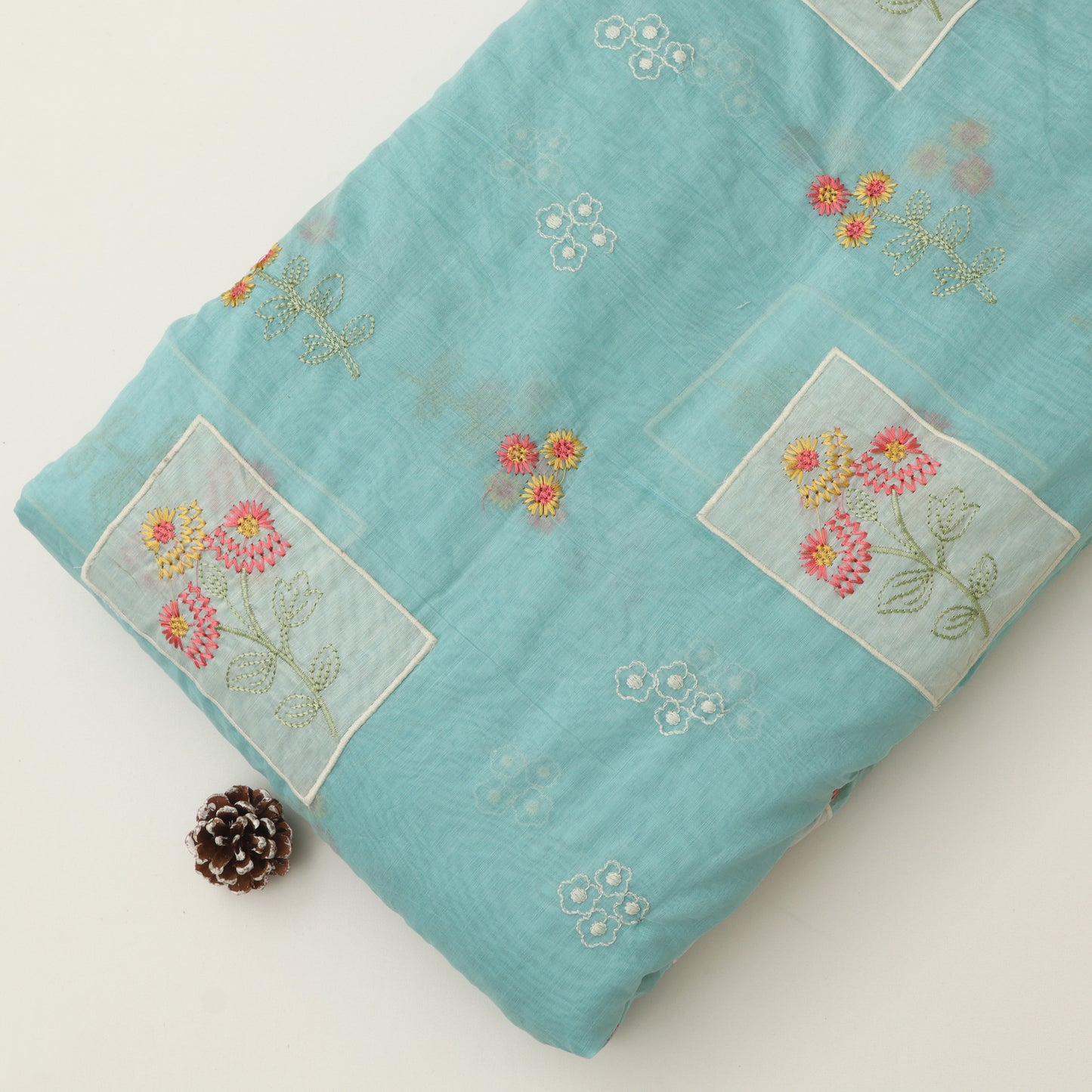 Mul Chanderi Embroidery Fabric