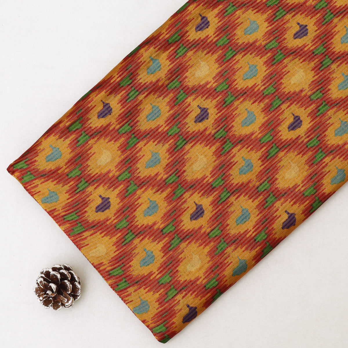 Katan Dupion Tissue Print Fabric
