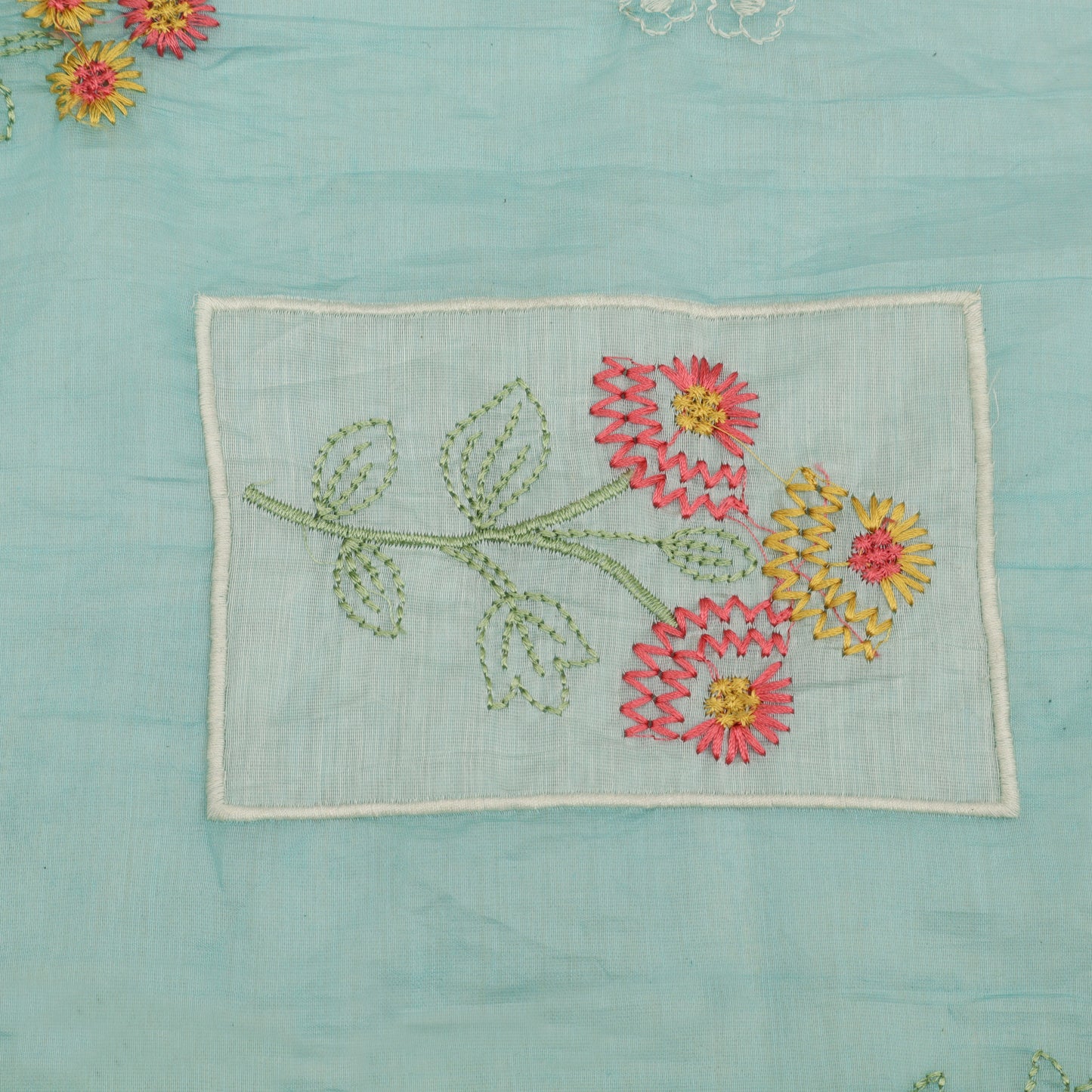 Mul Chanderi Embroidery Fabric