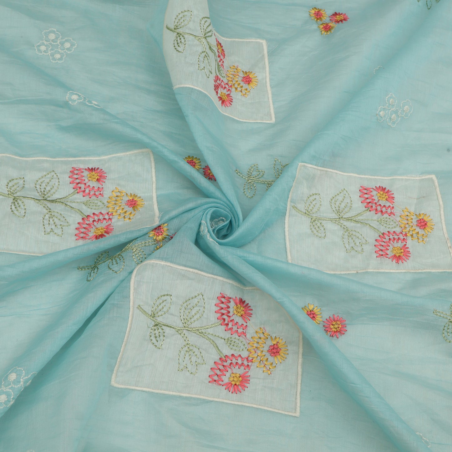 Mul Chanderi Embroidery Fabric