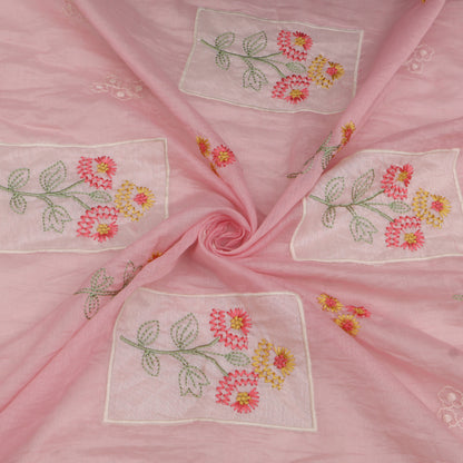 Mul Chanderi Embroidery Fabric