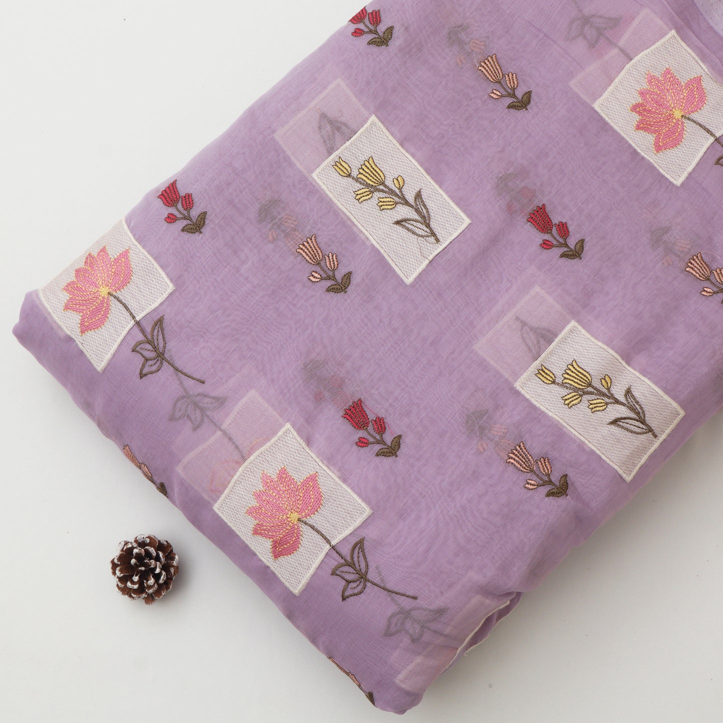 Chanderi Embroidery Fabric