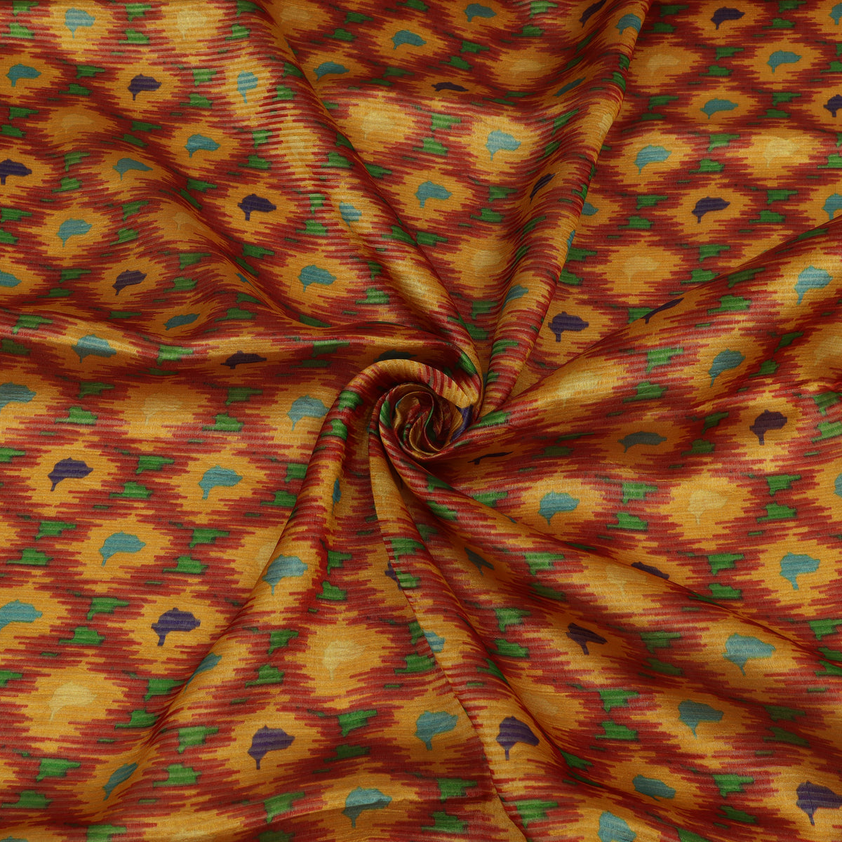 Katan Dupion Tissue Print Fabric