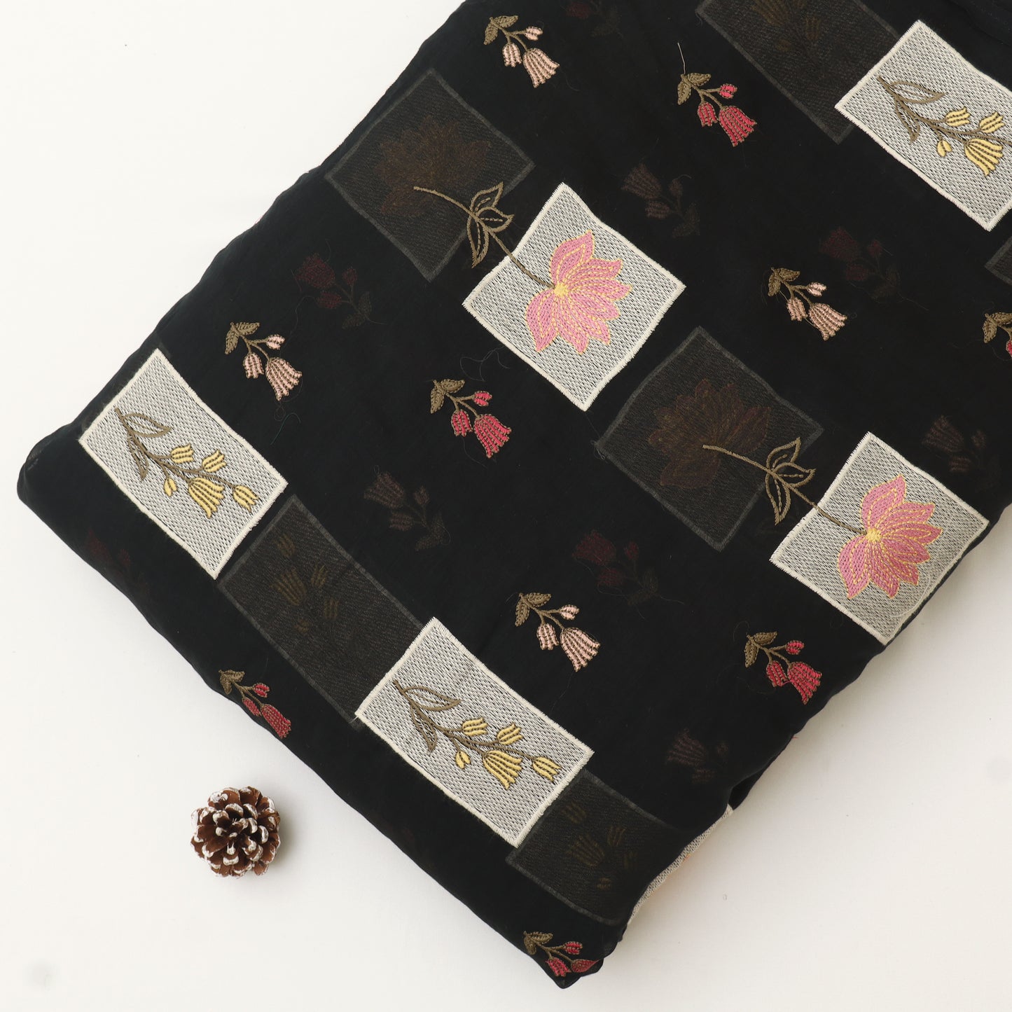 Chanderi Embroidery Fabric