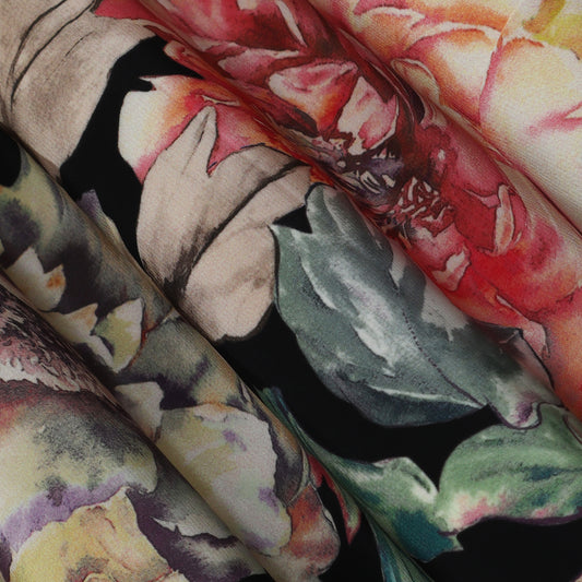 Multi Color Crepe Print Fabric