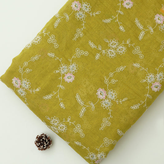 Chanderi Embroidery Fabric